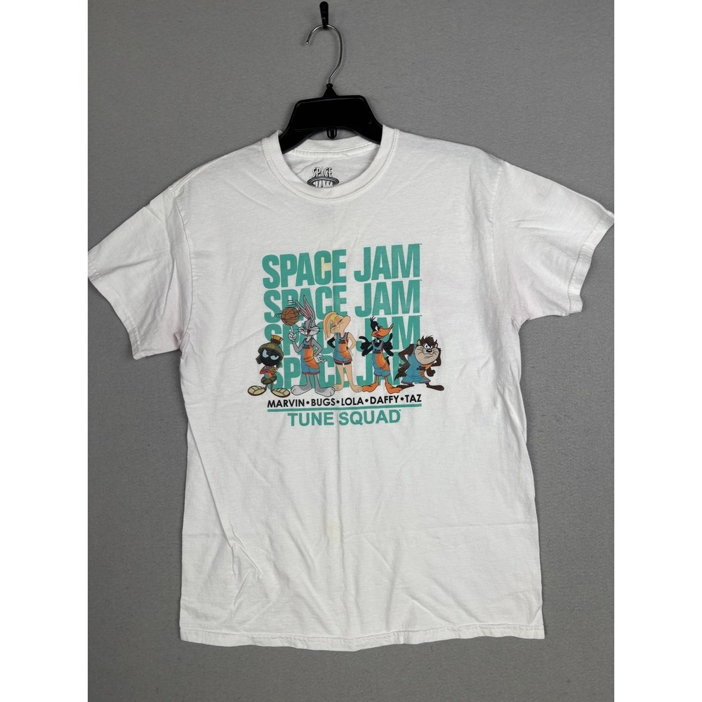 Space Jam Shirt Mens Medium White Tune Squad Marvin Bugs Lola Daffy Taz Tee